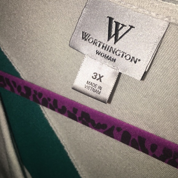 Worthington color block drape neck top - Picture 2 of 2